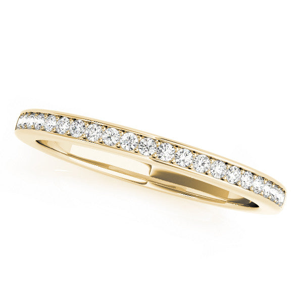 Yellow gold Round Diamond Pavé Set Eternity Band with Channel Setting