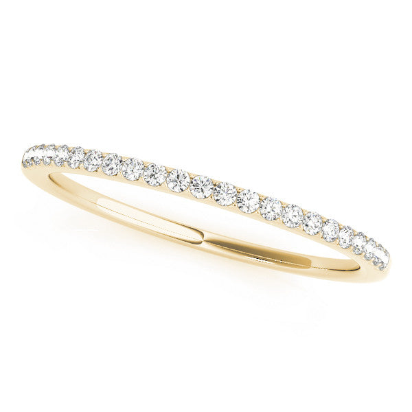 Yellow gold Round Diamond Pavé Set Eternity Band with Micro Prong Setting