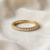Yellow gold Round Diamond Pavé Set Eternity Band with Micro Prong Setting_87