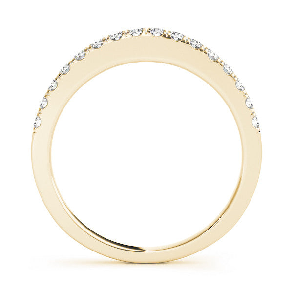 Yellow gold Round Diamond Pavé Set Eternity Band with Shared Prong Setting 1