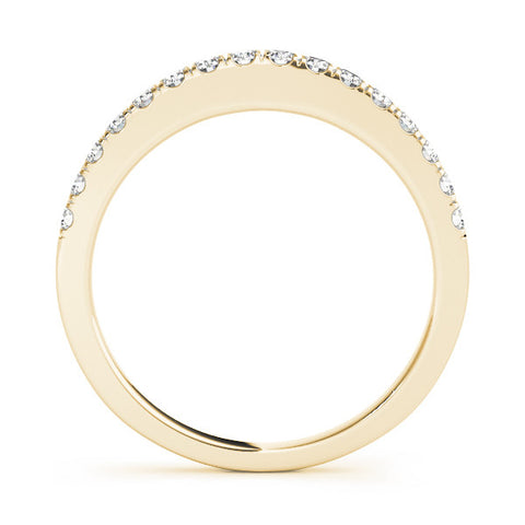 Yellow gold Round Diamond Pavé Set Eternity Band with Shared Prong Setting 1