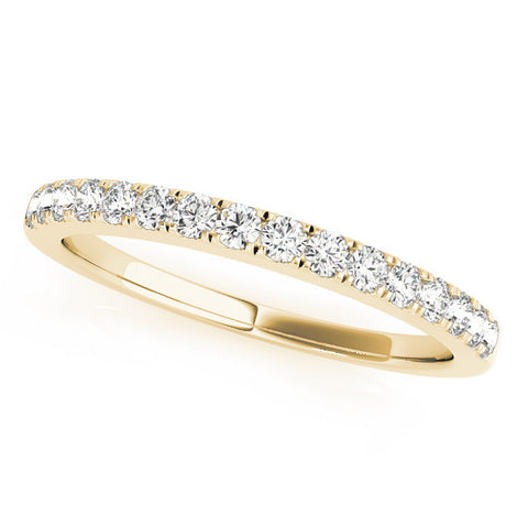 Yellow gold Round Diamond Pavé Set Eternity Band with Shared Prong Setting