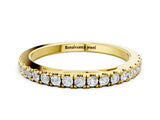 Yellow gold Round Diamond Pavé Set Eternity Band_4