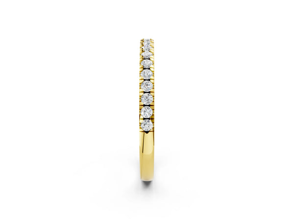 Yellow gold Round Diamond Pavé Set Eternity Band