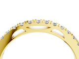 Yellow gold Round Diamond Pavé Set Eternity Band_8