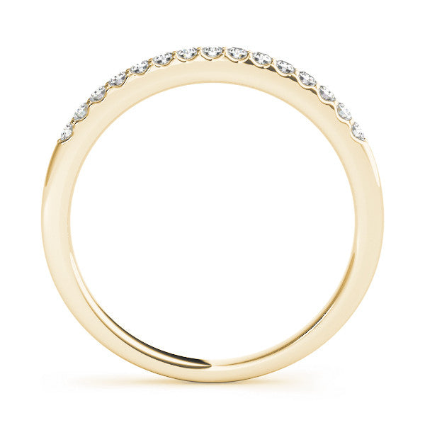 Yellow gold Round Diamond Pavé Set Half Eternity Band 1
