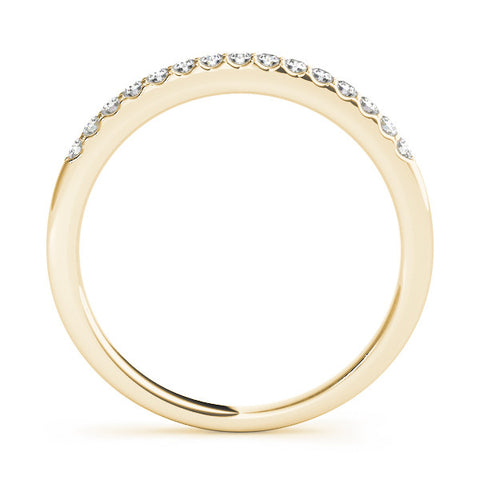 Yellow gold Round Diamond Pavé Set Half Eternity Band 1
