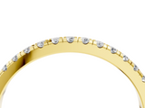 Yellow gold Round Diamond Pavé Set Half Eternity Band with Shared Prong Setting_141