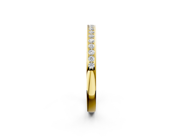 Yellow gold Round Diamond Pavé Set Half-Eternity Band