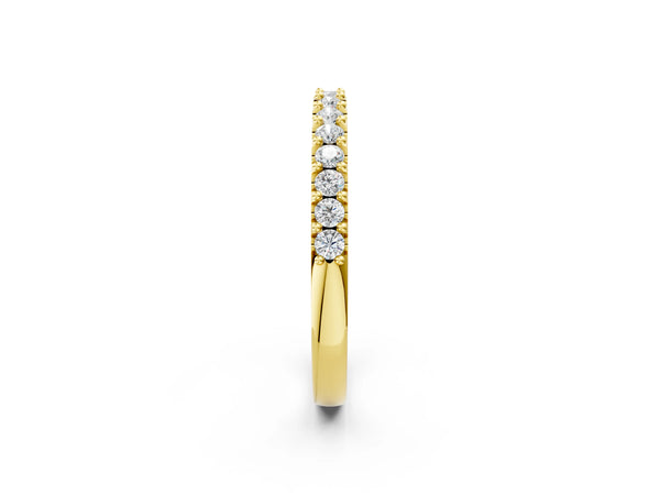 Yellow gold Round Diamond Pavé Set Half Eternity Band