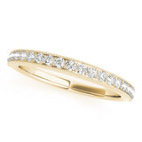 Yellow gold Round Diamond Pavé Set Milgrain Wedding Band