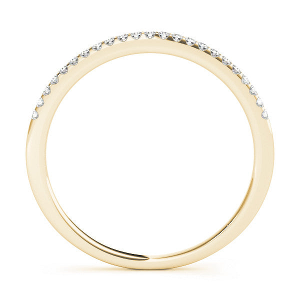 Yellow gold Round Diamond Pavé Set Slim Band with Micro Prong Setting 1