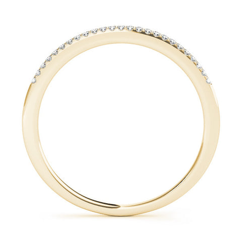 Yellow gold Round Diamond Pavé Set Slim Band with Shared Prong Setting 1