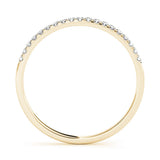 10K Yellow Gold Round Diamond Pavé Set Thin Band
