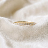 Yellow gold Round Diamond Pavé Set Thin Band_7