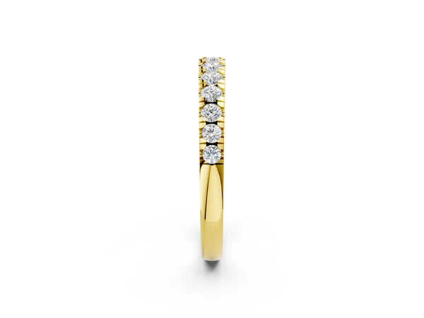 Yellow gold Round Diamond Pavé Set White Gold Eternity Band