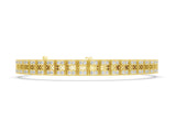 Yellow gold Round Diamond Pavé Tennis Bracelet with Box Clasp_2