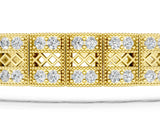Yellow gold Round Diamond Pavé Tennis Bracelet with Box Clasp_3