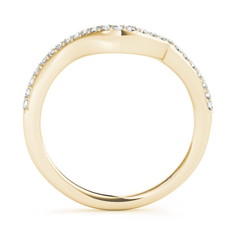 Yellow gold Round Diamond Pavé Twist Band with Shared Prong Setting 1