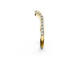Yellow gold Round Diamond Pavé Twist Band with Shared Prong Setting_6