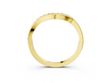 Yellow gold Round Diamond Pavé Twist Band with Shared Prong Setting_7