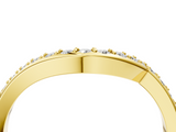Yellow gold Round Diamond Pavé Twist Band with Shared Prong Setting_8