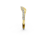 Yellow gold Round Diamond Pavé Twist Band with U-Prong Setting_2