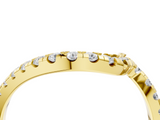 Yellow gold Round Diamond Pavé V-Shaped Contour Band with Shared Prong Setting_8