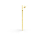 Yellow gold Round Diamond Pavé Waterfall Drop Earrings_1