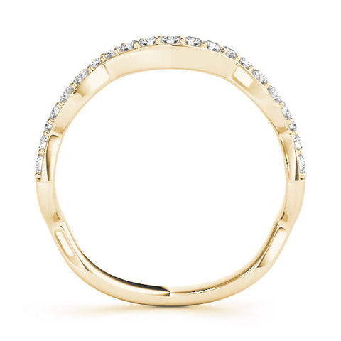 Yellow gold Round Diamond Pavé Zigzag Eternity Band 1