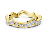 Yellow gold Round Diamond Pavé Zigzag Eternity Band_4