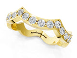 Yellow gold Round Diamond Pavé Zigzag Eternity Band_5