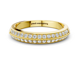Yellow gold Round Diamond Pave Eternity Band with Milgrain Edging_21