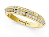 Yellow gold Round Diamond Pave Eternity Band with Milgrain Edging_22