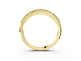 Yellow gold Round Diamond Pave Eternity Band with Milgrain Edging_24