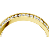 Yellow gold Round Diamond Pave Eternity Band with Milgrain Edging_25
