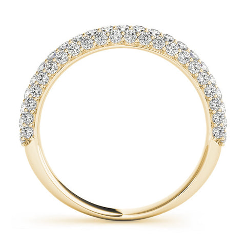 Yellow gold Round Diamond Pave Eternity Band with Shared Prong Setting 1