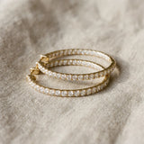 Yellow gold Round Diamond Pave Hoop Earrings with Channel Setting_9