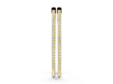 Yellow gold Round Diamond Pave Hoop Earrings with Prong Setting_7