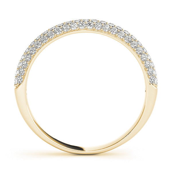 Yellow gold Round Diamond Pave Set Eternity Band with Shared Prong Setting 1