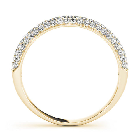 Yellow gold Round Diamond Pave Set Eternity Band with Shared Prong Setting 1