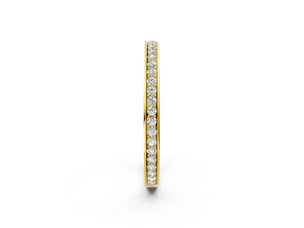 Yellow gold Round Diamond Eternity Band with Pavé Setting