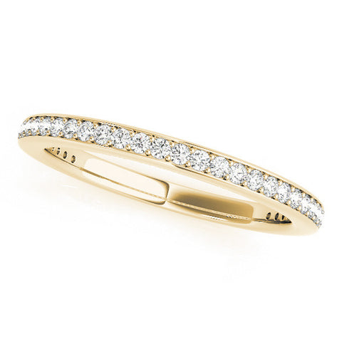 Yellow gold Round Diamond Pave Set Eternity Band