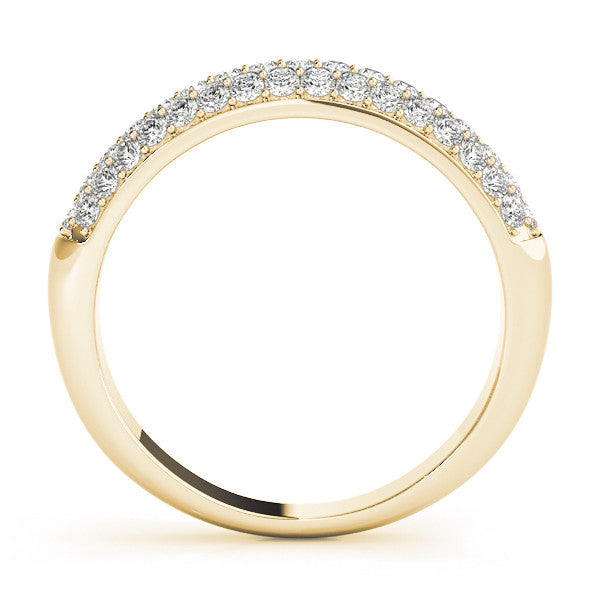 Yellow gold Round Diamond Pave Set White Gold Eternity Band 1