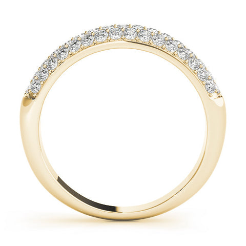 Yellow gold Round Diamond Pave Set White Gold Eternity Band 1