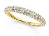 Yellow gold Round Diamond Pave Set White Gold Eternity Band_22