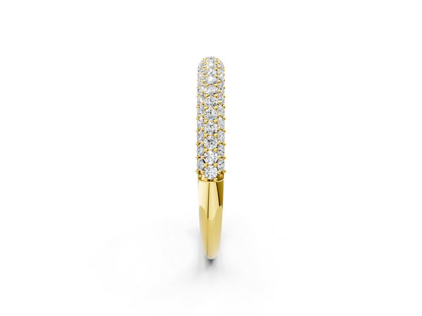 Yellow gold Round Diamond Pave Set White Gold Eternity Band