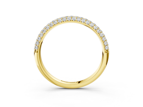 Yellow gold Round Diamond Pave Set White Gold Eternity Band