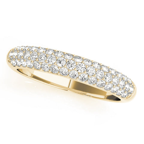Yellow gold Round Diamond Pave Set White Gold Eternity Band
