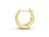 Yellow gold Round Diamond Petite Double Row Huggie Hoop Earrings_11
